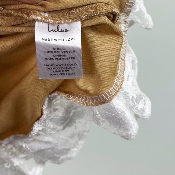 NWT Frilled To Be Here White Lace Ruched Mini Dress - Picture 8 of 8